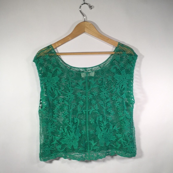 Green Abercrombie & Fitch Lace Crop Tank - Picture 5 of 6